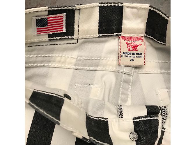 Vaqueros slim True Religion con rayas negras y blancas Negro Blanco - vista 4