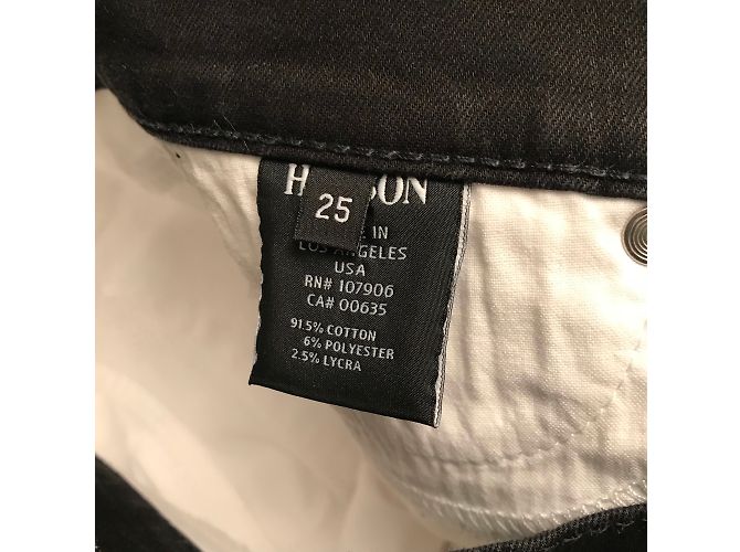 Jeans slim fit Hudson nero e bianco - vista 4