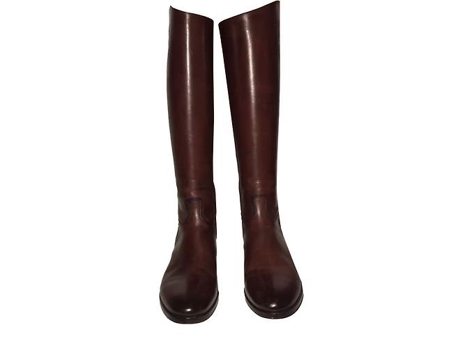 Autre Marque Botas de piel marrón Castaño - vista 2