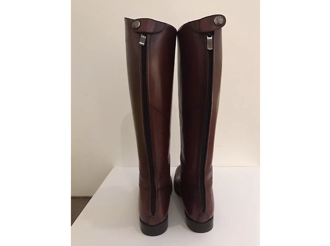 Autre Marque Botas de piel marrón Castaño - vista 3