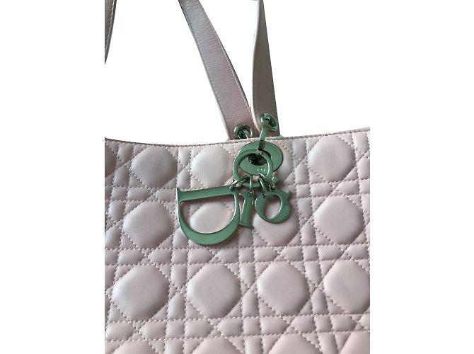 Dior Lady Dior Borsa in pelle rosa - vista 2