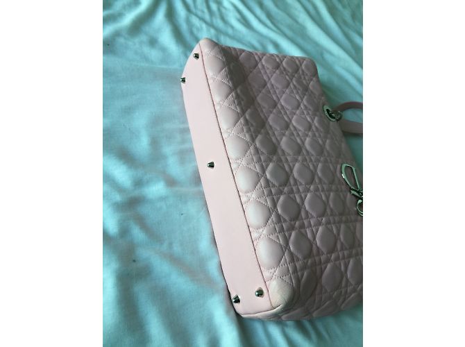 Dior Lady Dior Borsa in pelle rosa - vista 3
