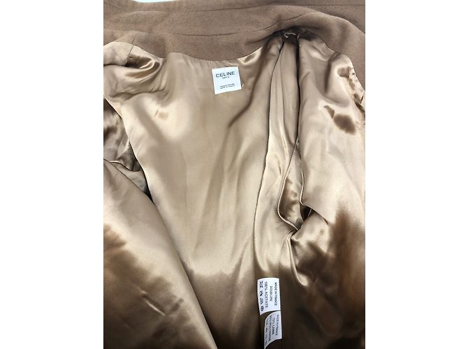 Abrigo Céline de lana beige caramelo 40FR - vista 5
