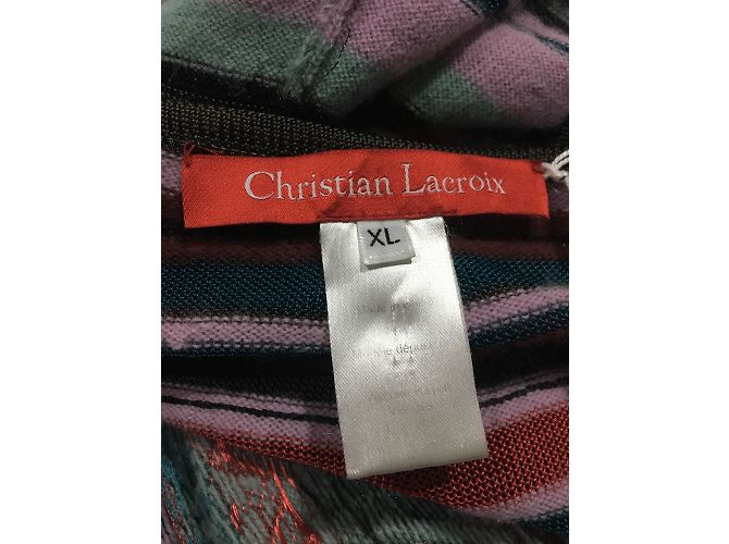 Christian Lacroix Strickware Schwarz Rot Lavendel Türkis XL - Ansicht 3