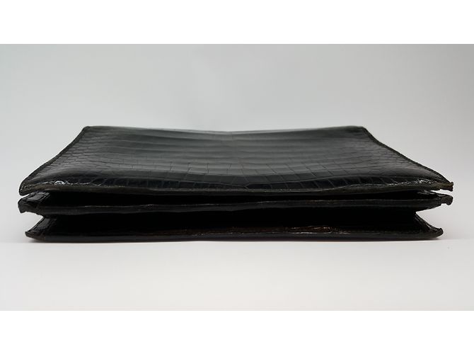 Hermès Borsa vintage in coccodrillo nero - vista 3
