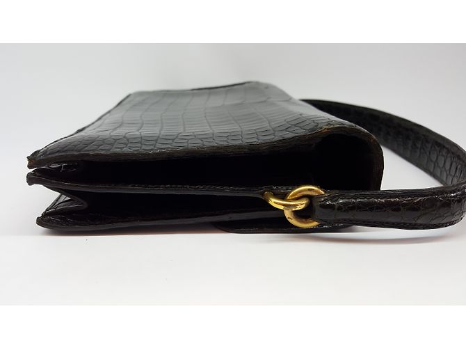 Hermès Borsa vintage in coccodrillo nero - vista 4