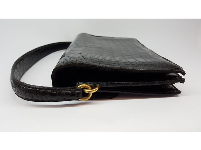 Hermès Borsa vintage in coccodrillo nero - vista 5