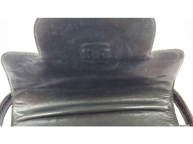 Hermès Borsa vintage in coccodrillo nero - vista 8