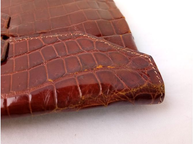 Hermès Cartera de cocodrilo marrón Castaño - vista 10