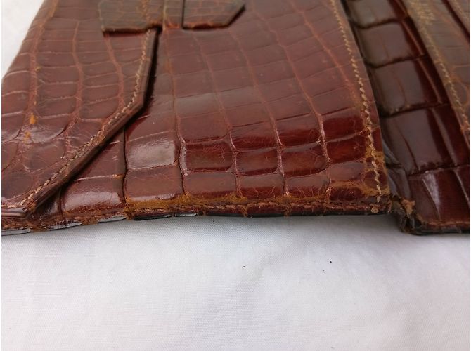 Hermès Cartera de cocodrilo marrón Castaño - vista 12