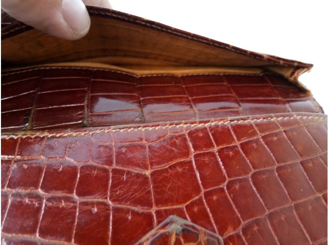 Hermès Cartera de cocodrilo marrón Castaño - vista 13