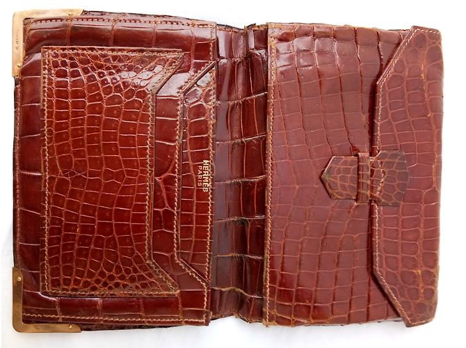 Hermès Cartera de cocodrilo marrón Castaño - vista 14