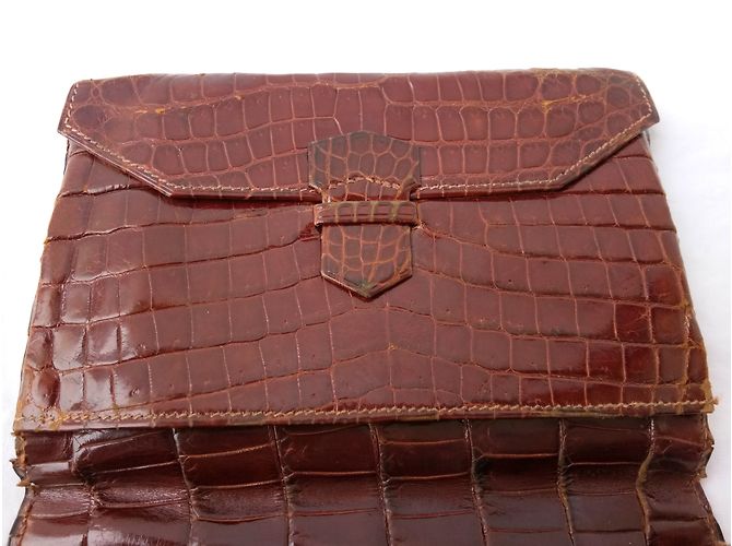 Hermès Cartera de cocodrilo marrón Castaño - vista 15