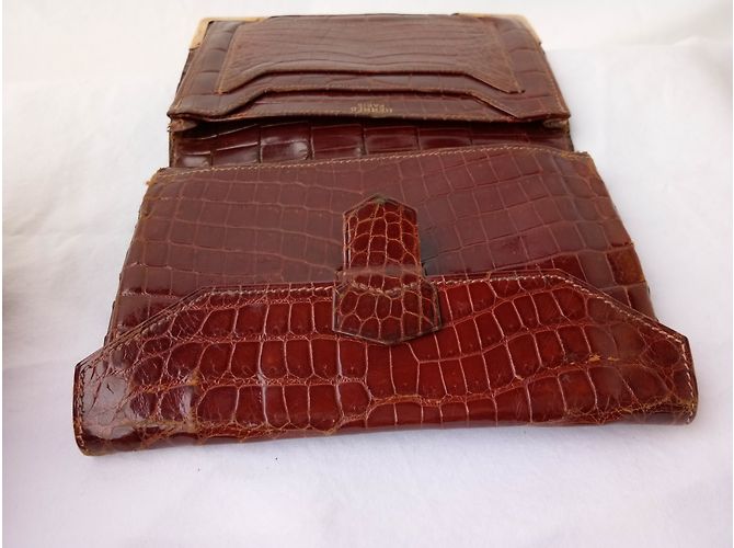 Hermès Cartera de cocodrilo marrón Castaño - vista 17