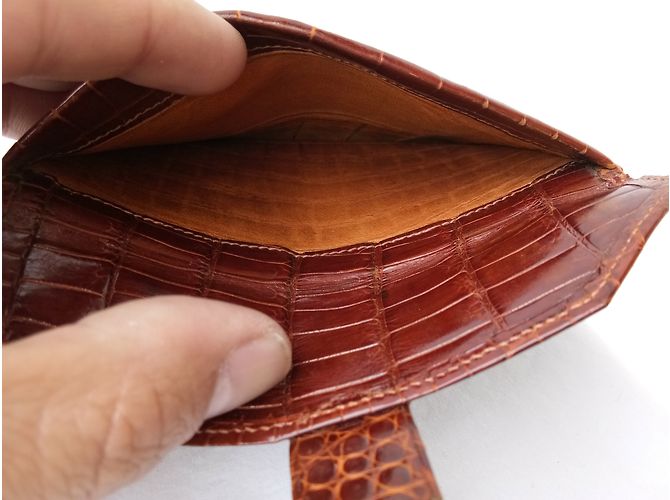 Hermès Cartera de cocodrilo marrón Castaño - vista 18