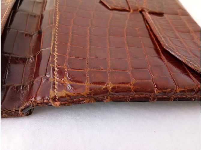Hermès Cartera de cocodrilo marrón Castaño - vista 19
