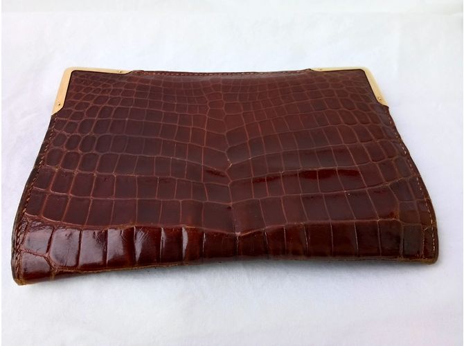 Hermès Cartera de cocodrilo marrón Castaño - vista 6