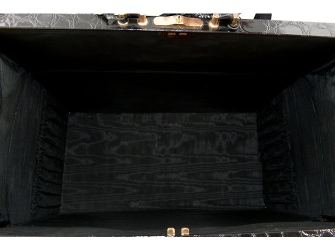 Autre Marque Valigia Gladstone in pelle nera goffrata Nero - vista 2