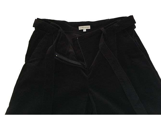 Dimension Hose aus schwarzem Samt ausgestellte Hose - Ansicht 2