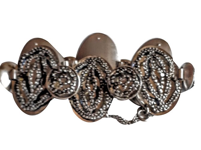 inconnue Bracciale Galoppi in argento con piastre ovali - vista 2