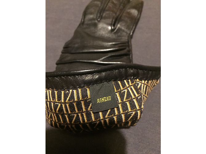 Autre Marque Zilli Handschuhe aus schwarzem Lammleder - Ansicht 2