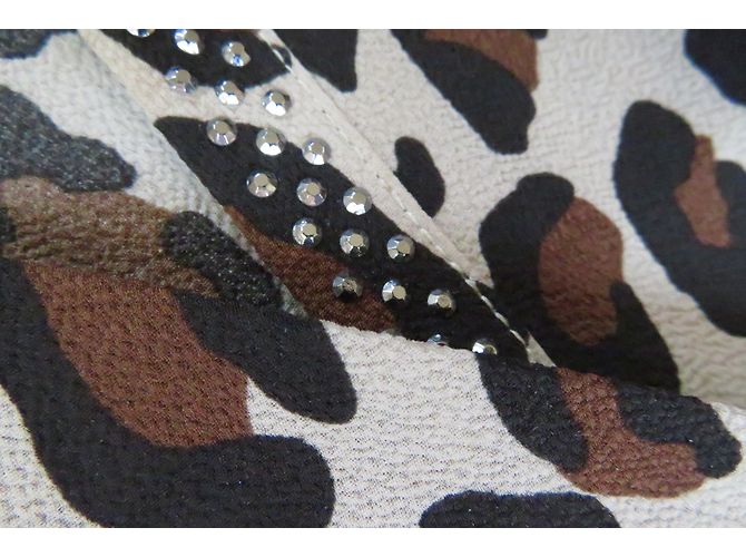 Liu.Jo Top asimétrico de jersey Liu Jo estampado de leopardo marrón negro beige Castaño - vista 3