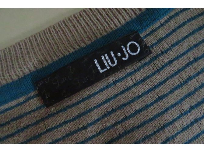 Liu.Jo Abito elastico Liu Jo in cotone blu e beige - vista 3