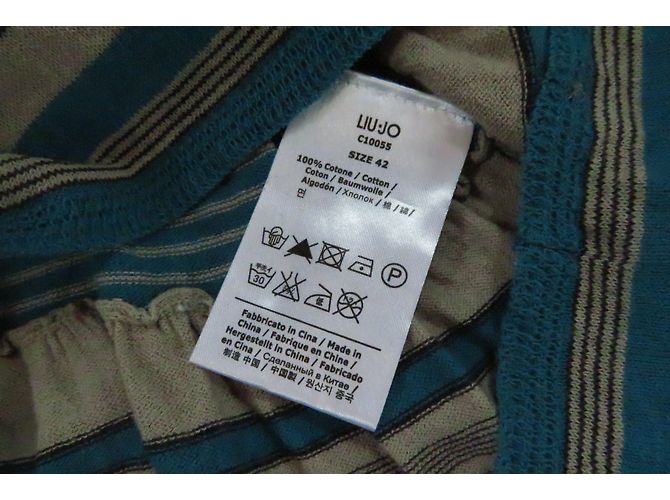 Liu.Jo Abito elastico Liu Jo in cotone blu e beige - vista 5