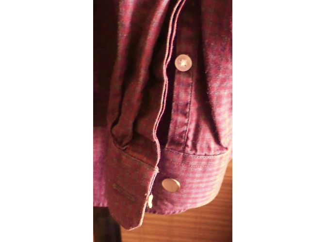 Camicia The Kooples in cotone vichy bordeaux e grigio Bordò - vista 6