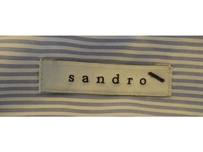 Sandro Hemd mit blauen Streifen aus Baumwolle Weiß - Ansicht 5