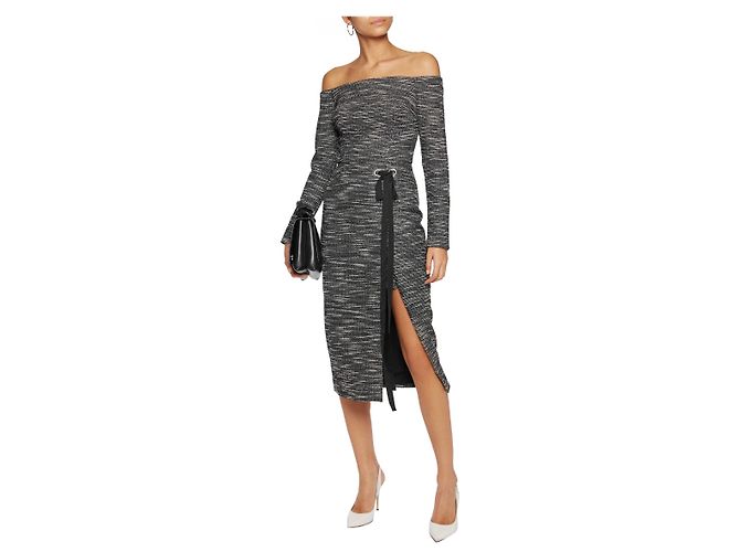 Rebecca Vallance Tweed Midi Dress Grey - view 2
