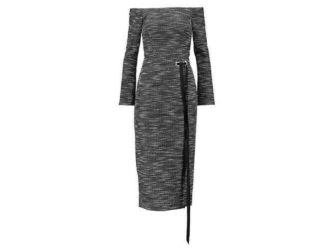 Rebecca Vallance Tweed Midi Dress Grey - view 3
