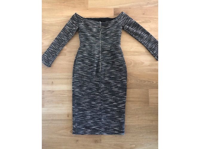 Rebecca Vallance Tweed Midi Dress Grey - view 9