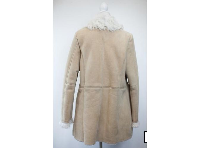 Comptoir Des Cotonniers Abrigo de Piel de Cordero Beige - vista 2