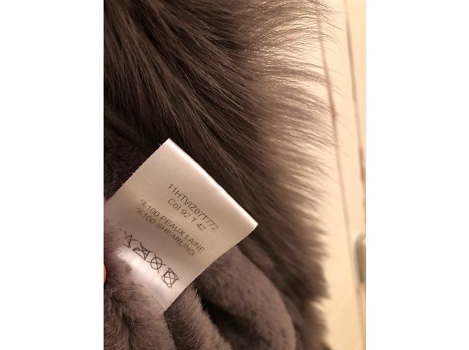 Abrigo con capucha de piel Zapa Gris Oscuro Gris antracita - vista 8