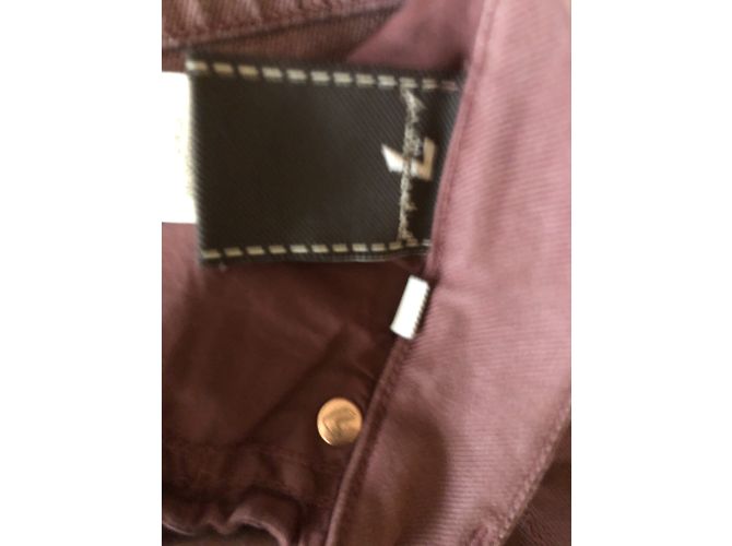 7 For All Mankind Vaqueros The Skinny Rojo Oscuro Burdeos - vista 2