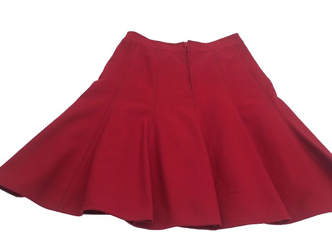 Falda roja plisada Paule Ka de lana Talla 38 - vista 2