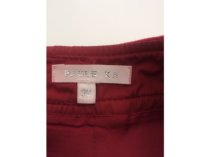 Falda roja plisada Paule Ka de lana Talla 38 - vista 3