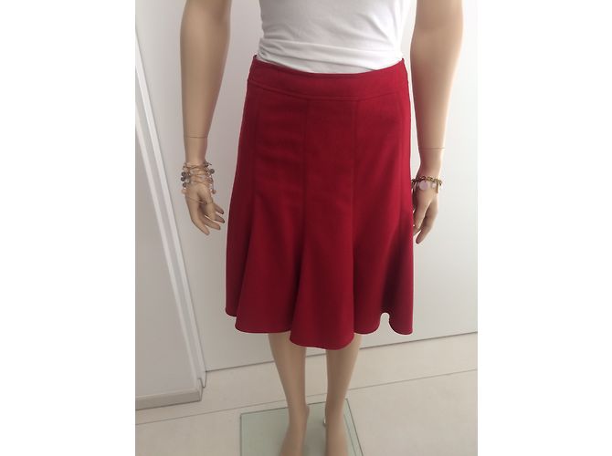 Falda roja plisada Paule Ka de lana Talla 38 - vista 4