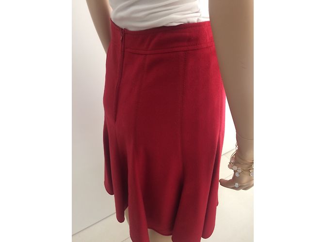 Falda roja plisada Paule Ka de lana Talla 38 - vista 5