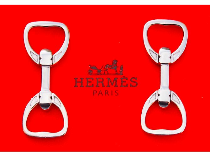 Hermès Manschettenknöpfe Silber - Ansicht 3