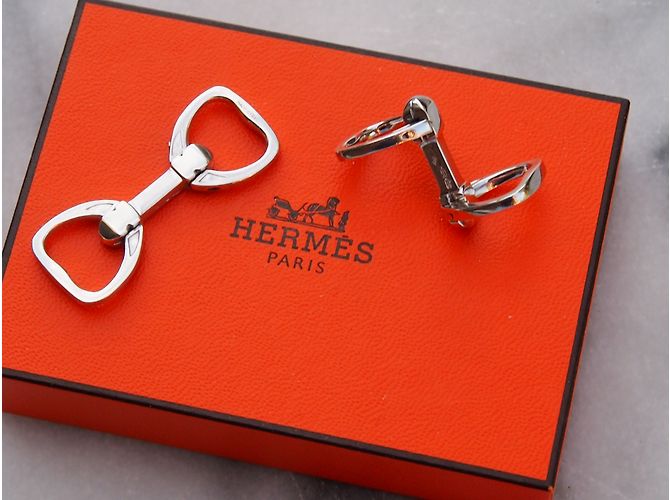 Hermès Manschettenknöpfe Silber - Ansicht 4