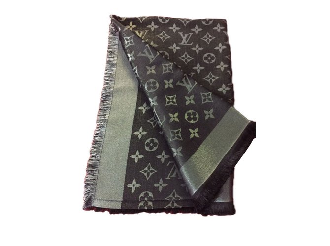 Louis Vuitton Bufandas Negro Plata - vista 2