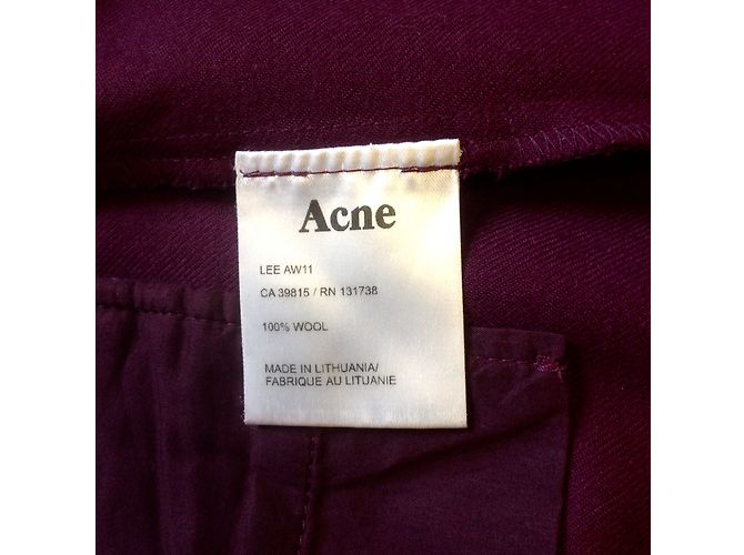 Acne Wollhose Dunkelrot Bordeaux - Ansicht 4