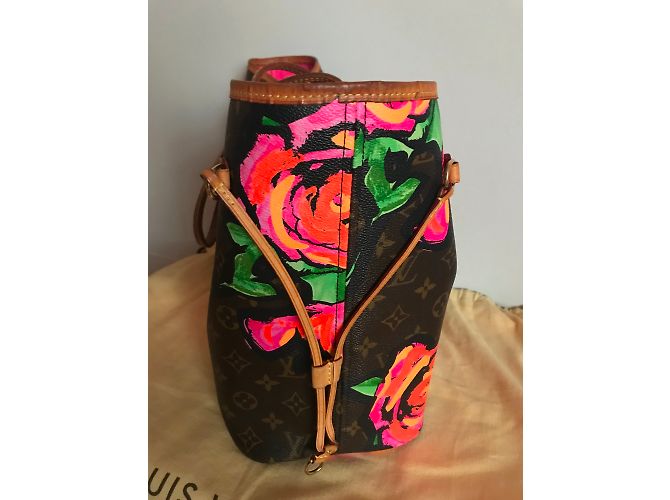 Louis Vuitton Neverfull MM Stephen Sprouse Rose Edición Limitada Castaño Rosa Dorado Verde - vista 10