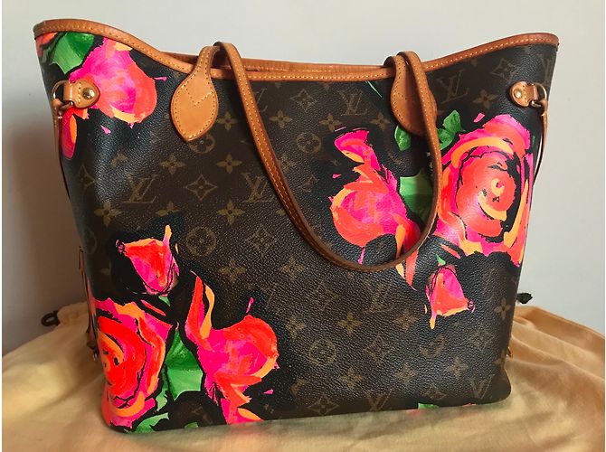 Louis Vuitton Neverfull MM Stephen Sprouse Rose Edición Limitada Castaño Rosa Dorado Verde - vista 2