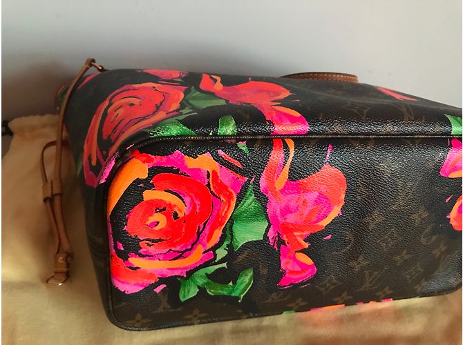 Louis Vuitton Neverfull MM Stephen Sprouse Rose Edición Limitada Castaño Rosa Dorado Verde - vista 3