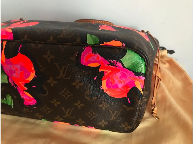 Louis Vuitton Neverfull MM Stephen Sprouse Rose Edición Limitada Castaño Rosa Dorado Verde - vista 4