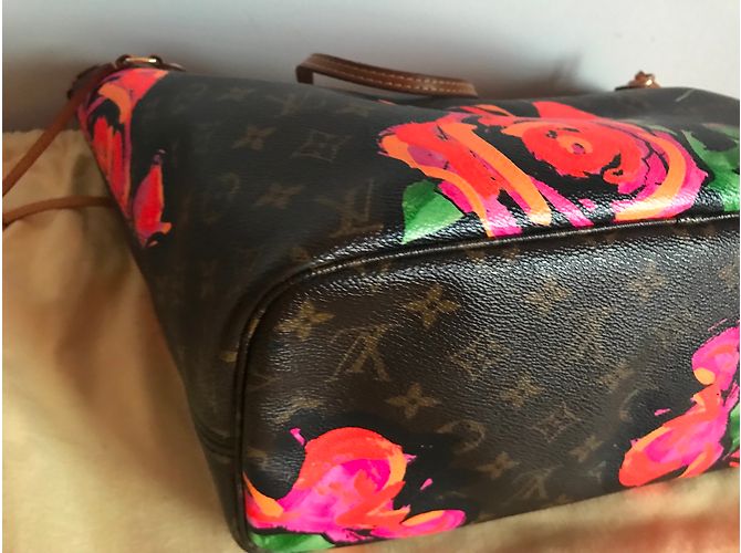 Louis Vuitton Neverfull MM Stephen Sprouse Rose Edición Limitada Castaño Rosa Dorado Verde - vista 5