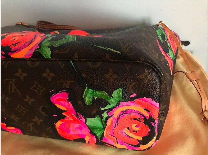 Louis Vuitton Neverfull MM Stephen Sprouse Rose Edición Limitada Castaño Rosa Dorado Verde - vista 6